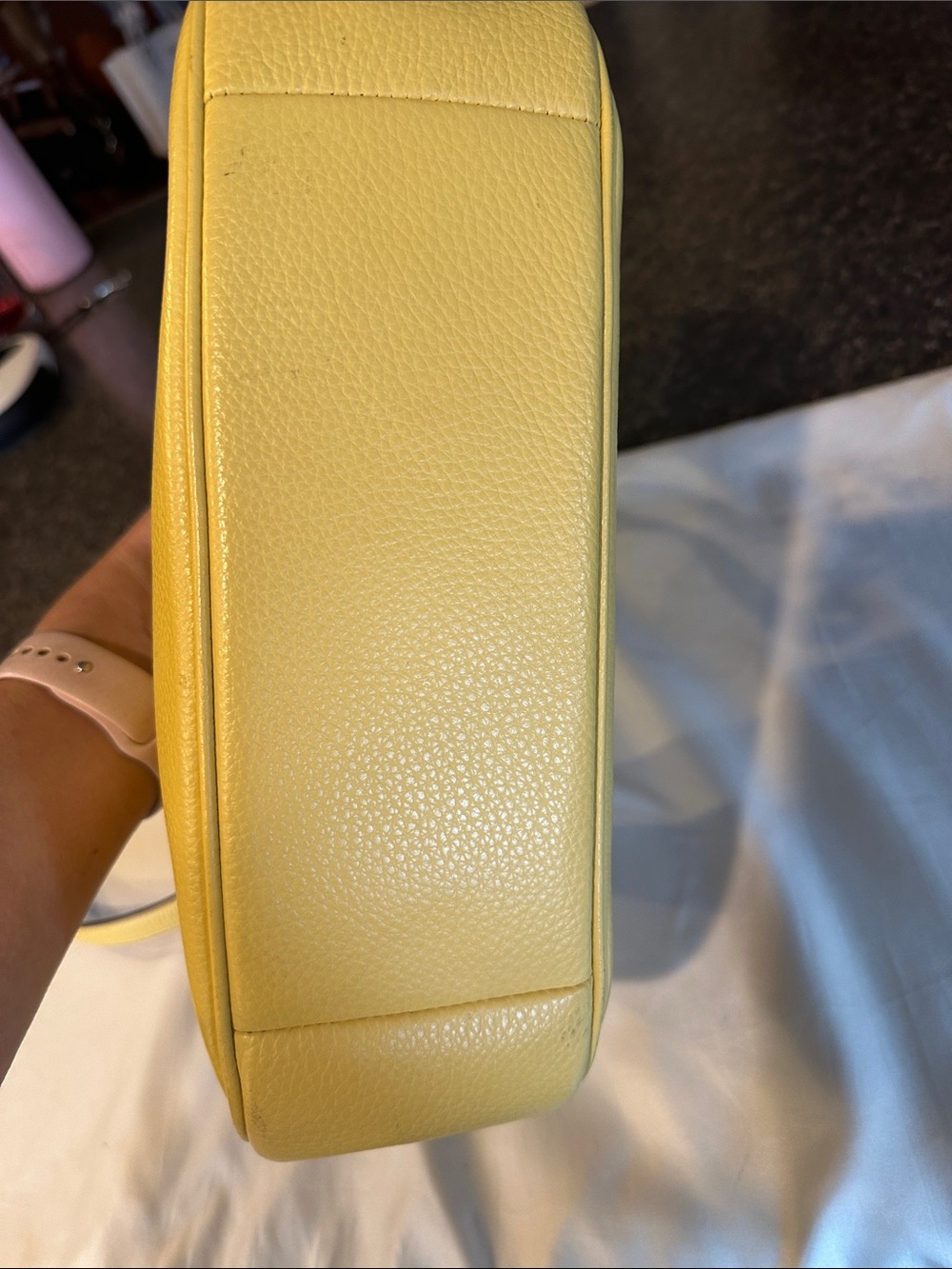 COACH Teri Hobo Pebble Leather Shoulder/Crossbody Bag in Yellow CJ517 - Picture 6 of 13